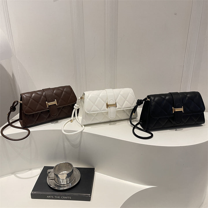 Quilted Faux Leather Clutch Bag