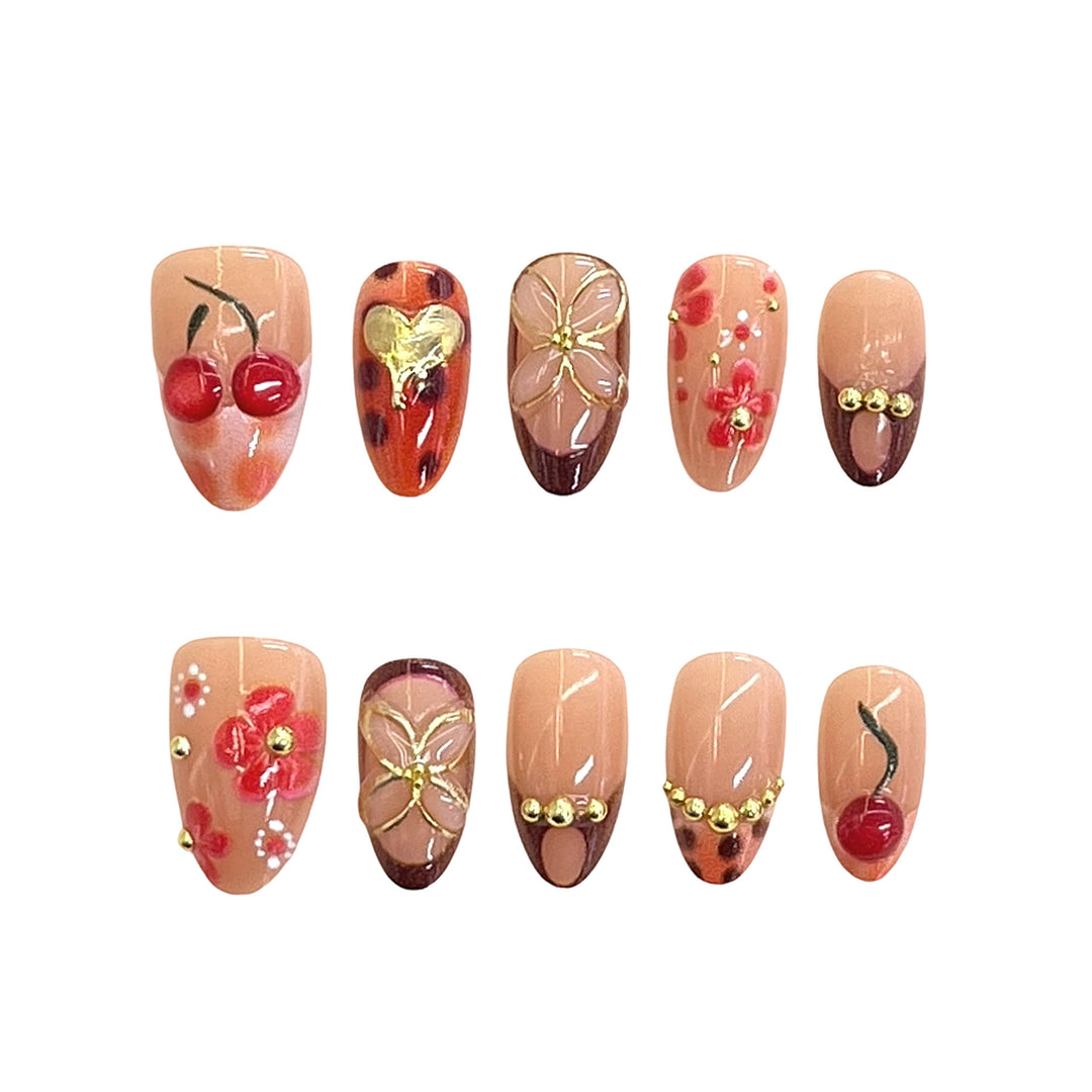Artistic Floral Accent Press-On Nails Stornfield 1787225333