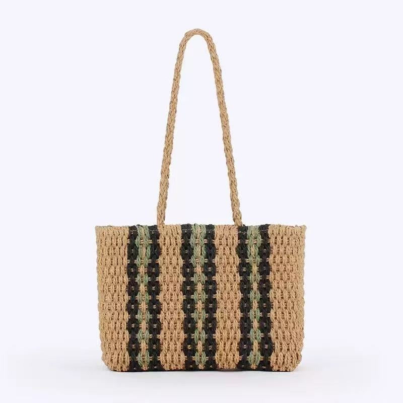 Handmade beach bag with colorful pattern Stornfield