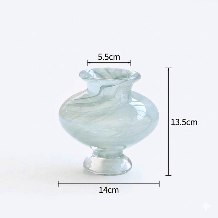 Handblown Swirled Pedestal Accent Glass Vase Stornfield