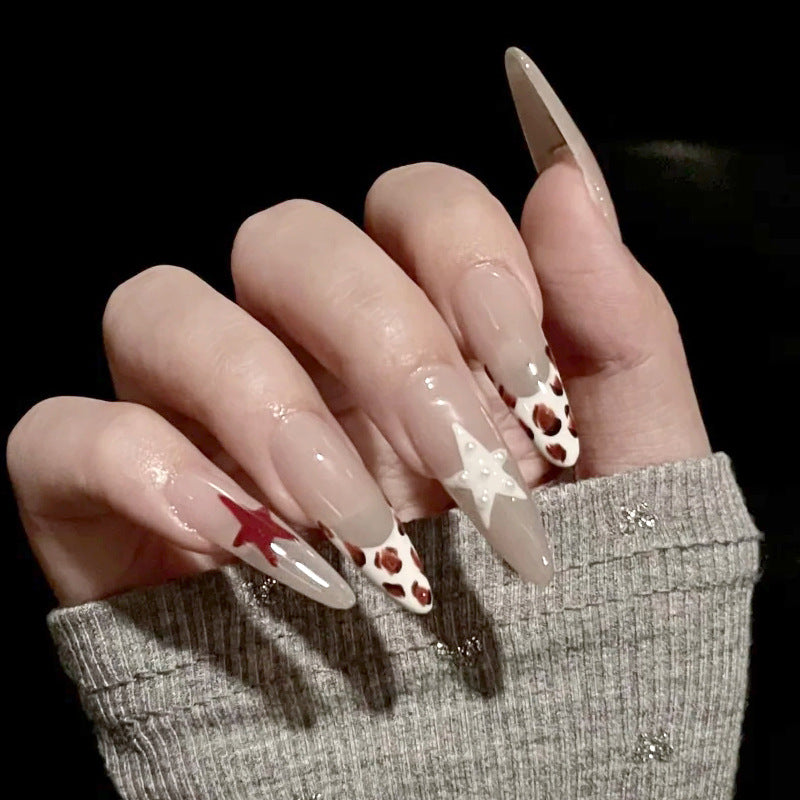Artistic Stiletto Press-On Nails with Star and Animal Patterns Stornfield