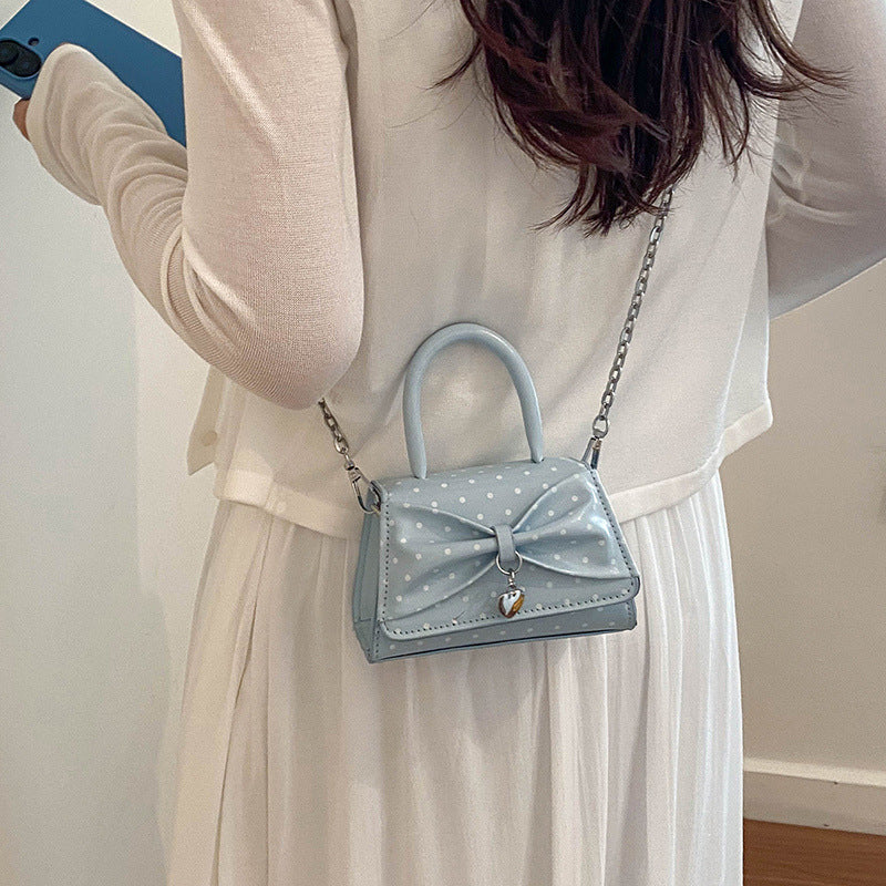 Polka Dot Bow-Detail Handbag