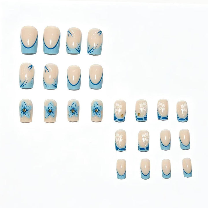 Artisan Floral Acrylic Press-On Nail Set Stornfield