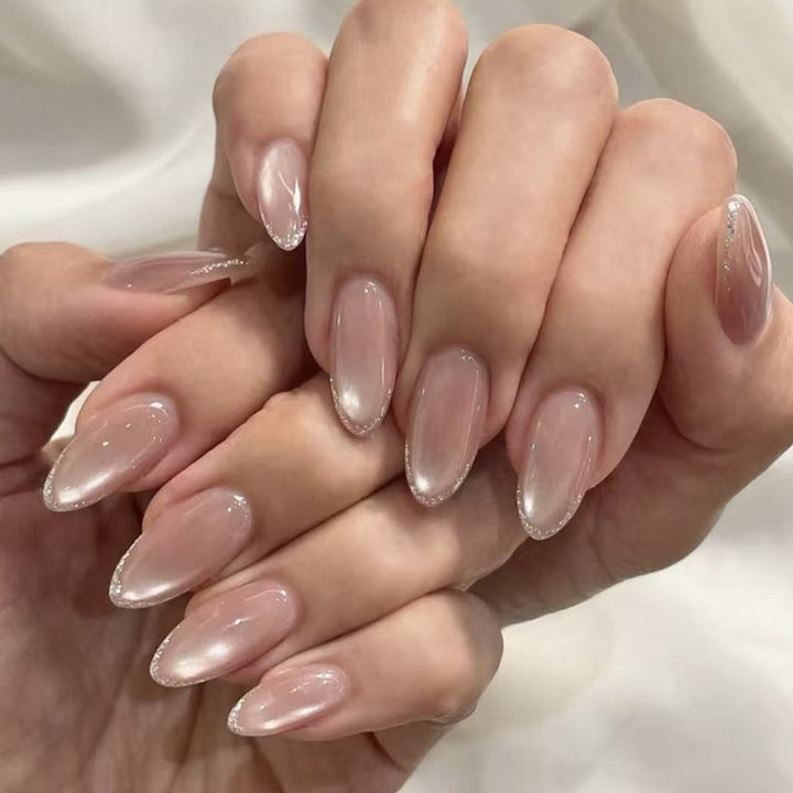 Artful stiletto nails with elegant ombre pattern Stornfield
