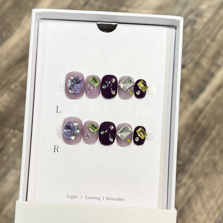 Reusable Gemstone Press-On Nail Art Stornfield