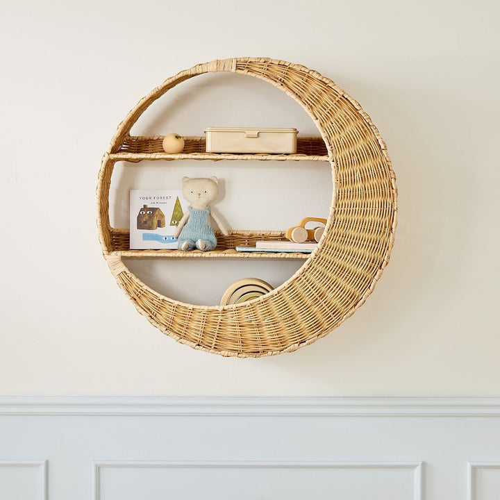 Wall shelf made of handcrafted willow material Stornfield