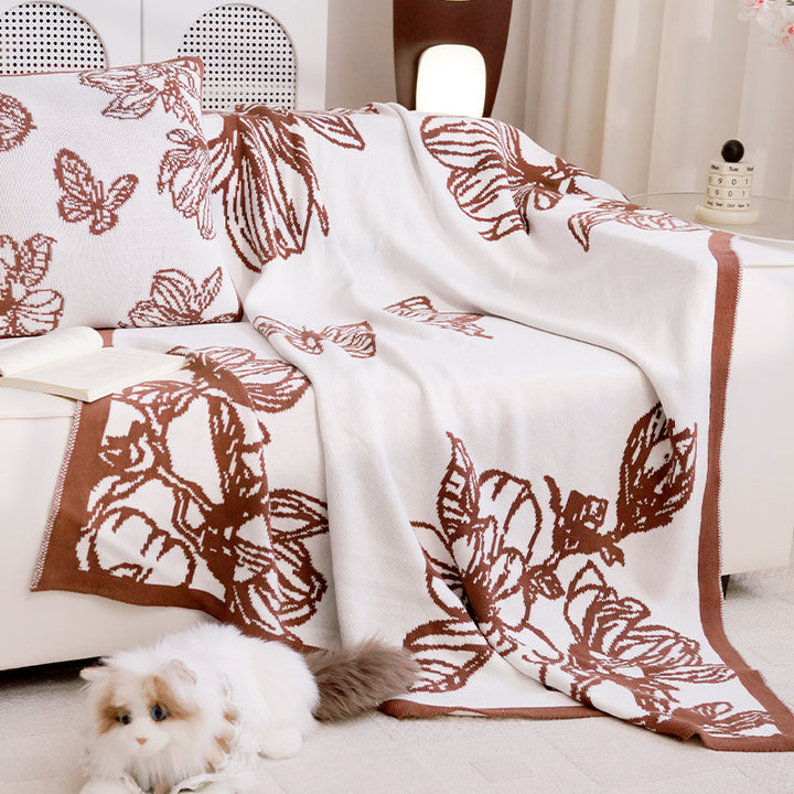 Women's Decorative Throw Blanket with Floral Design Stornfield
