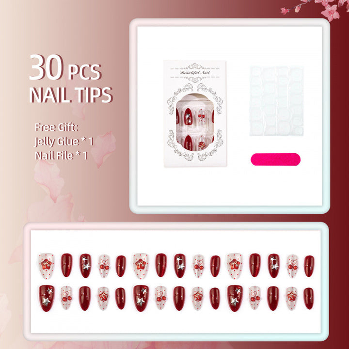 Metallic Artistic Press-On Nail Set