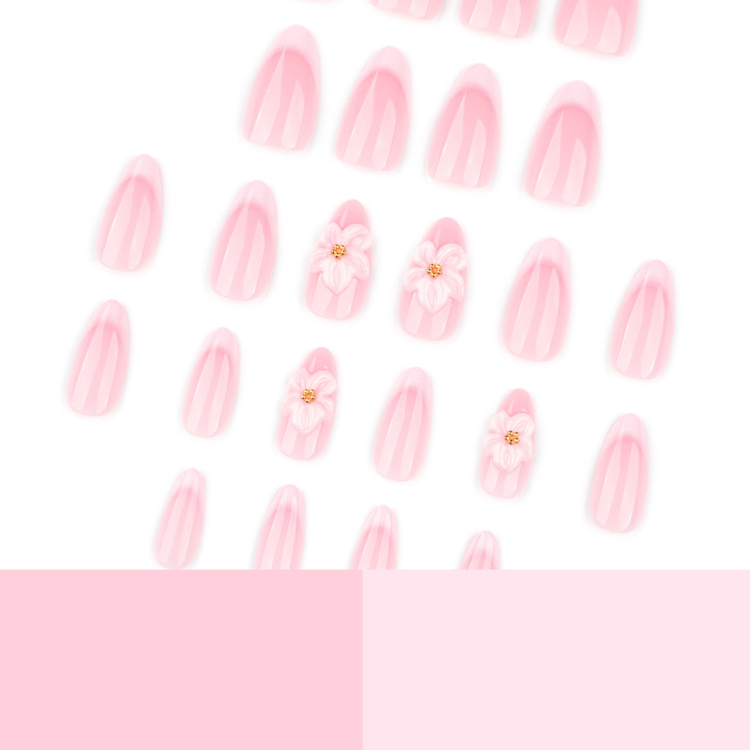 Artistic acrylic nails with elegant flower designs Stornfield