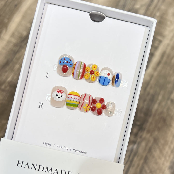 Decorative Press-On Nail Art Set with Fun and Whimsical Designs Stornfield