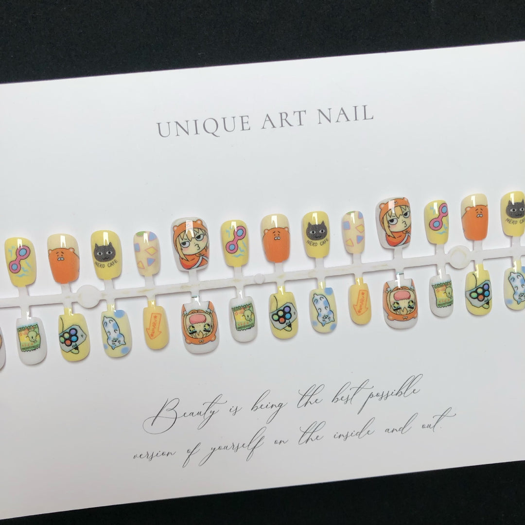 Artistic Cartoon-Themed Press-On Nail Art Set