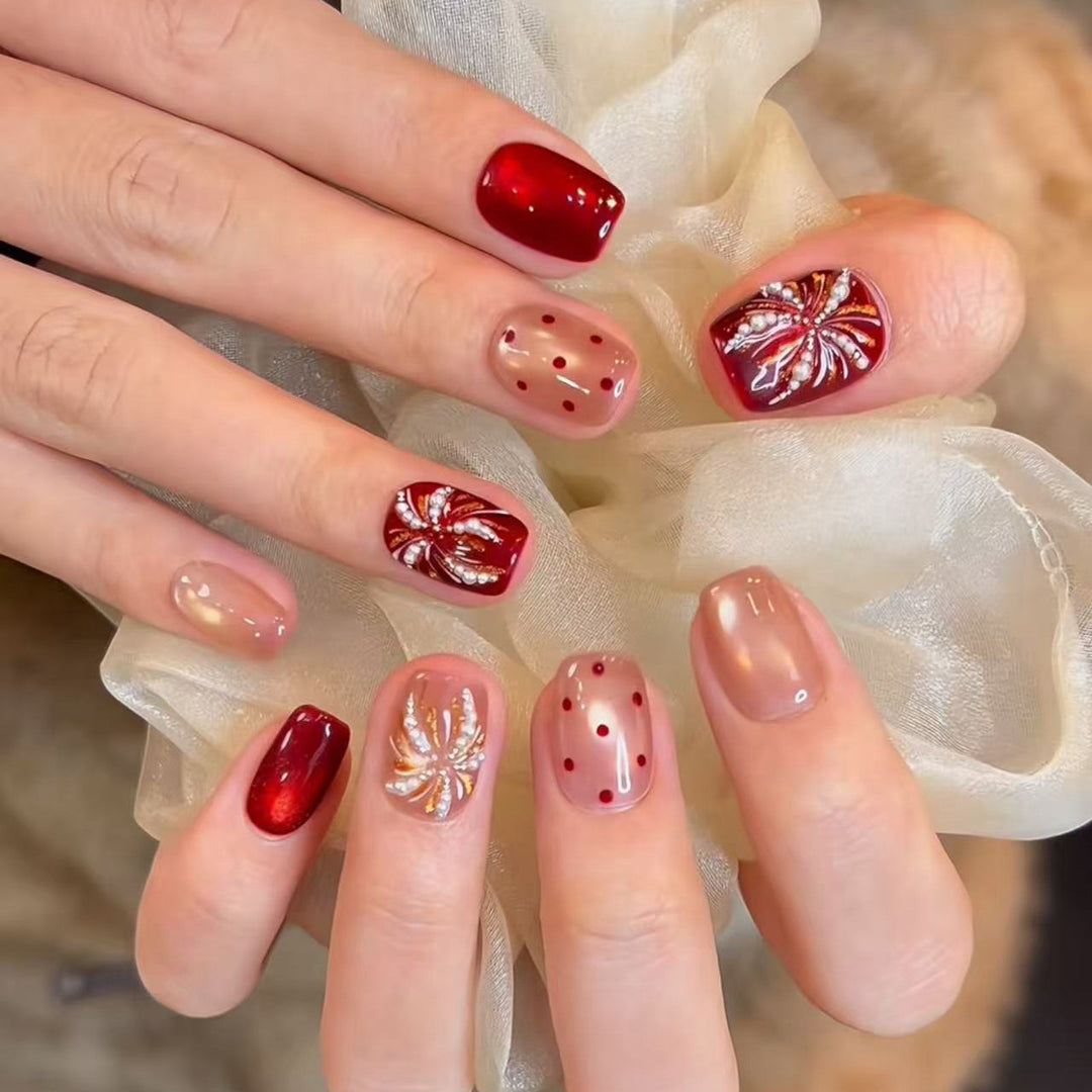 Artistic Nail Art Extensions with Floral Accents Stornfield