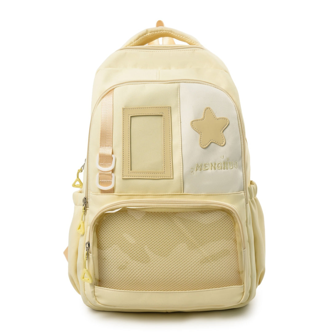 Structured Casual Backpack with Transparent Pocket Stornfield