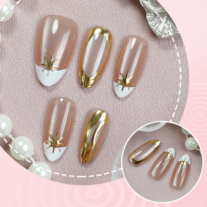 Elegant Gold Accent Press-On Nail Set