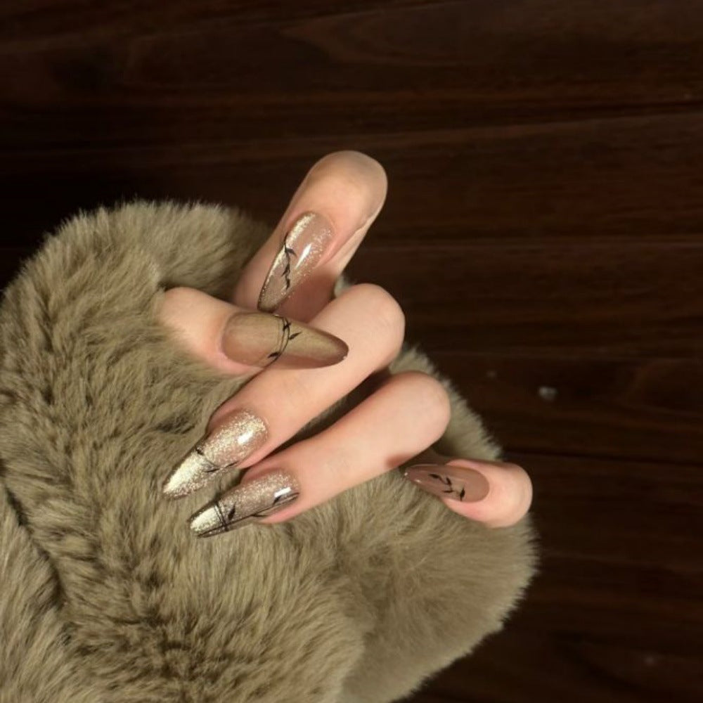 Artistic Floral and Gemstone Press-On Nails Stornfield