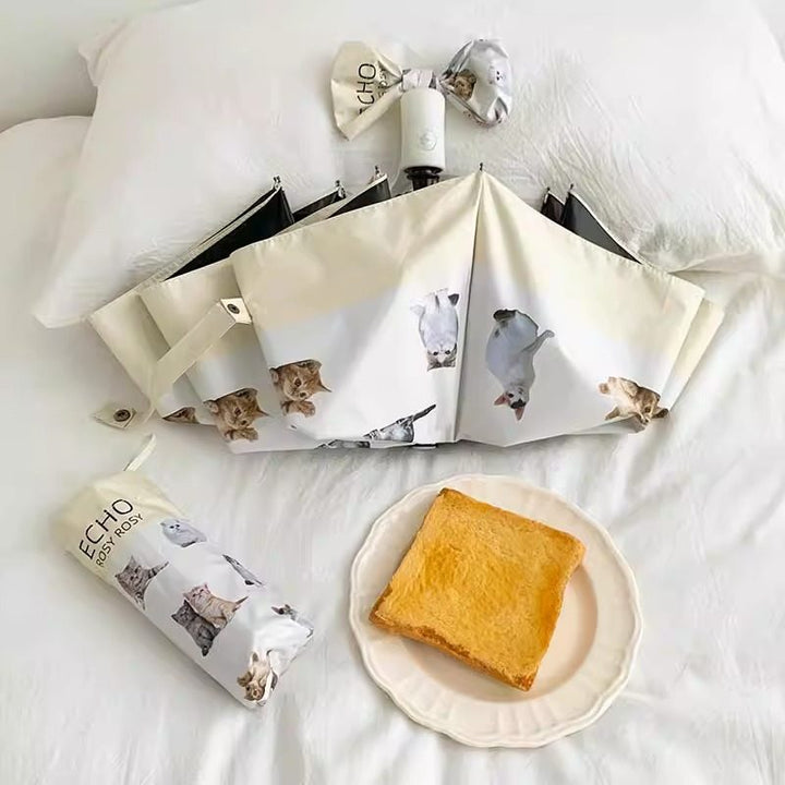 Ladies folding umbrella with playful animal design Stornfield
