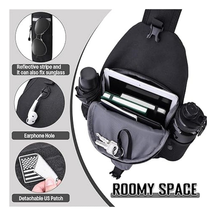 More ergonomic sling backpack with multiple compartments and practical holders Stornfield