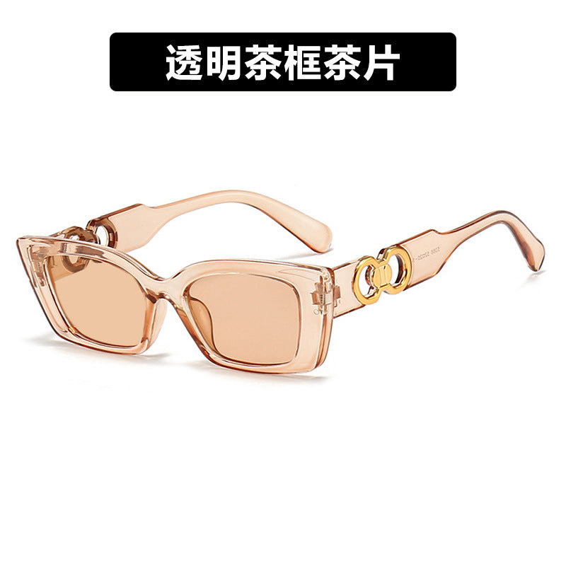 Women's fashionable square sunglasses with golden embellishments Stornfield