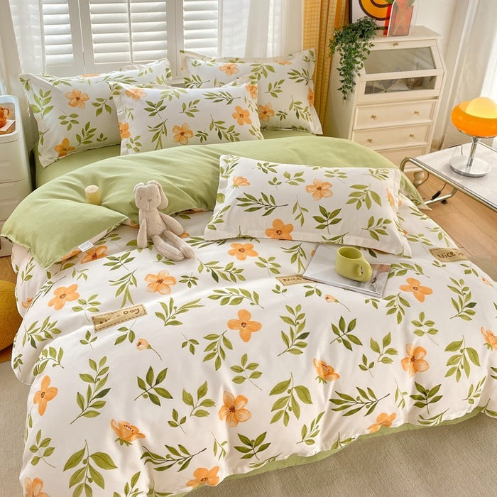 Whimsical Floral Pattern Bedding Set