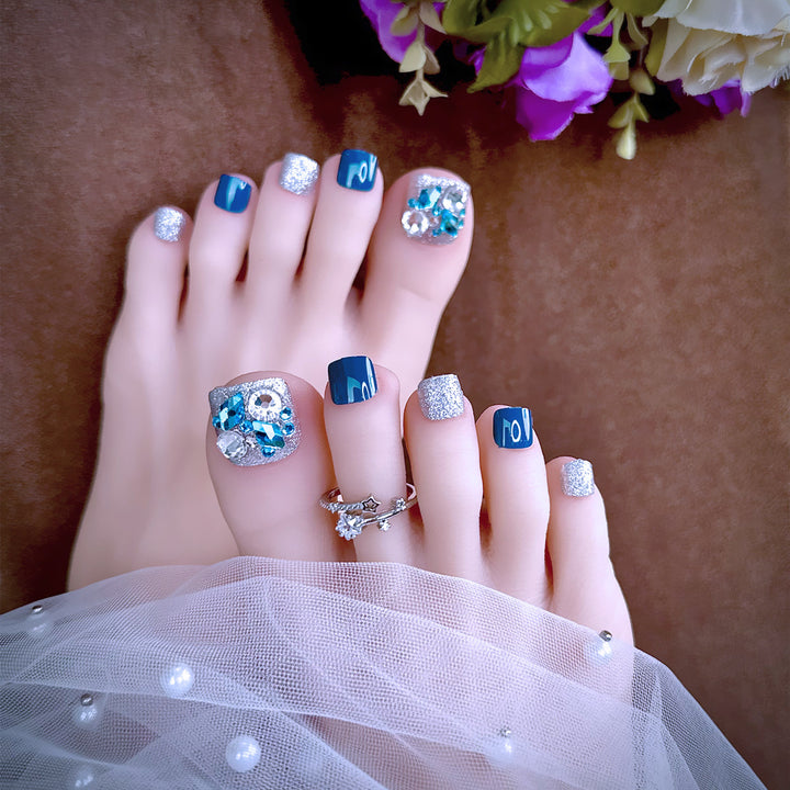 Exclusive toenail art with glitter and gemstones Stornfield
