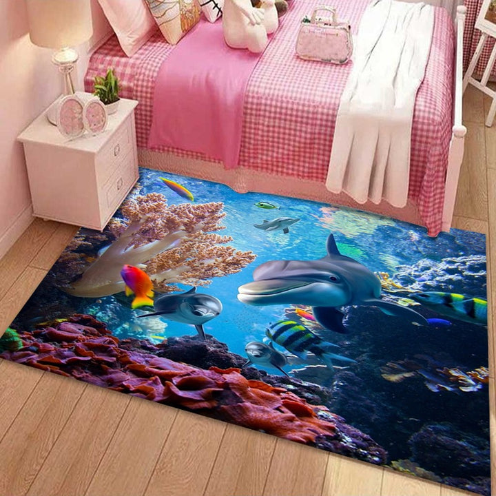 Coral Reef Ocean Scene Rug