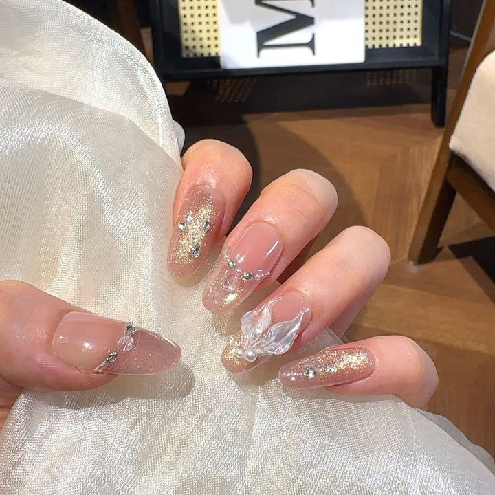 Elegant Rhinestone Embellished Press-On Nails Stornfield