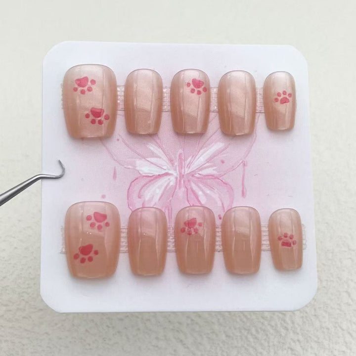 Creative Artificial Nails with Playful Paw Designs Stornfield