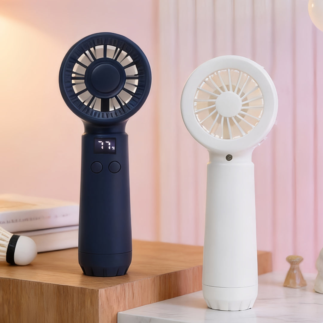 Portable hand fan with digital speed display Stornfield