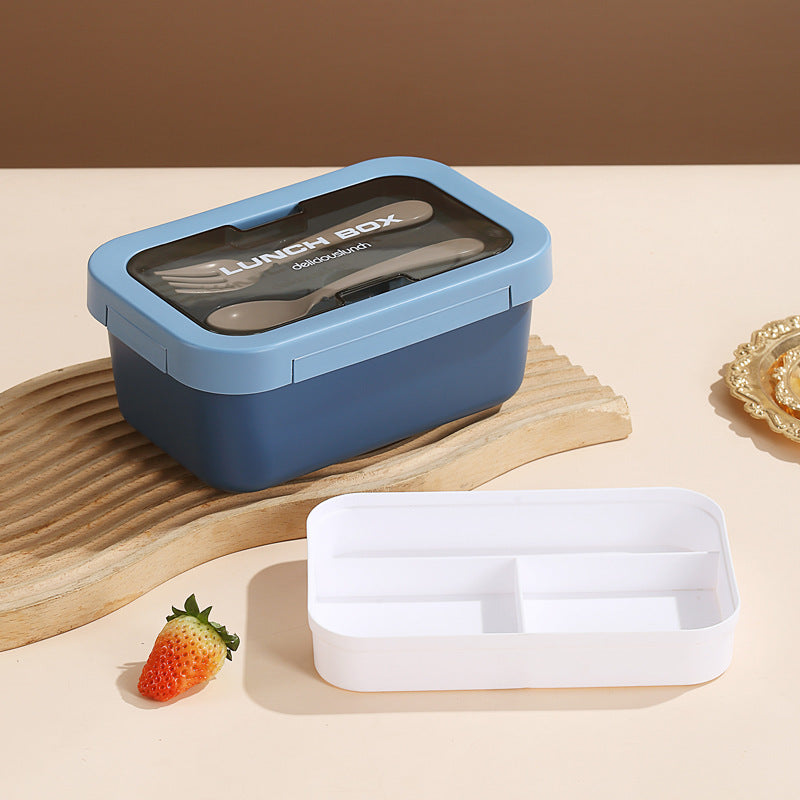 Multi-Layered Insulated Bento Lunch Box with Built-in Utensils