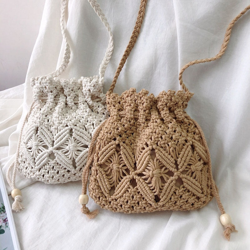 Hand-knotted flower basket bag Stornfield