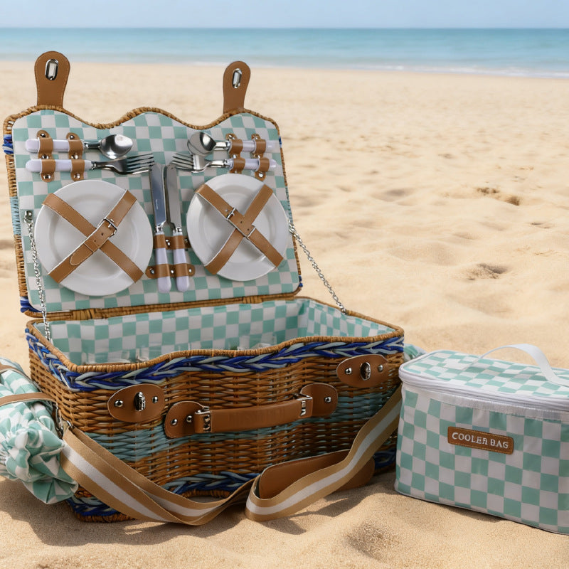 Women's picnic basket with integrated dish set and insulated cooling function Stornfield