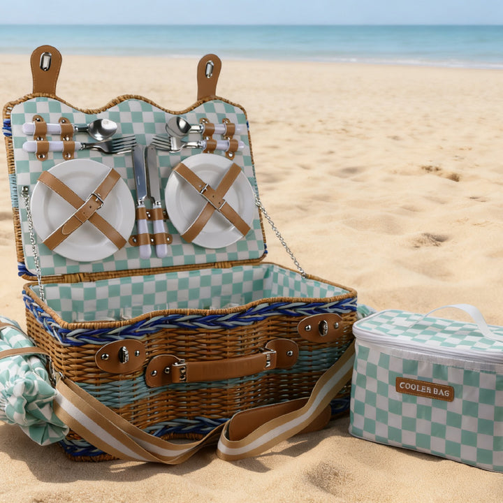 Women's picnic basket with integrated dish set and insulated cooling function Stornfield