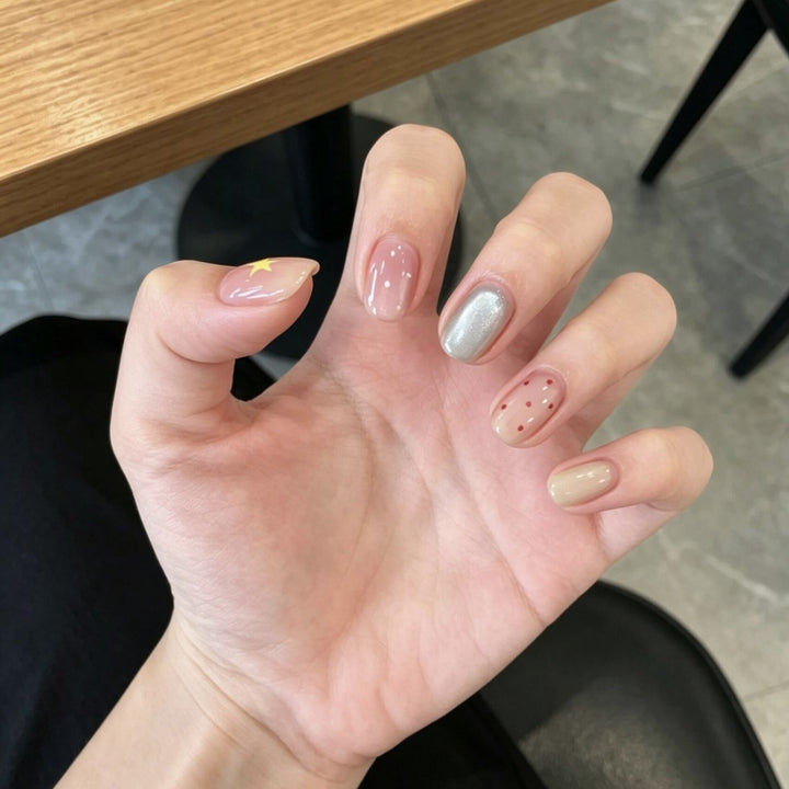 Artistic Mixed Design Press-On Nail Set Stornfield
