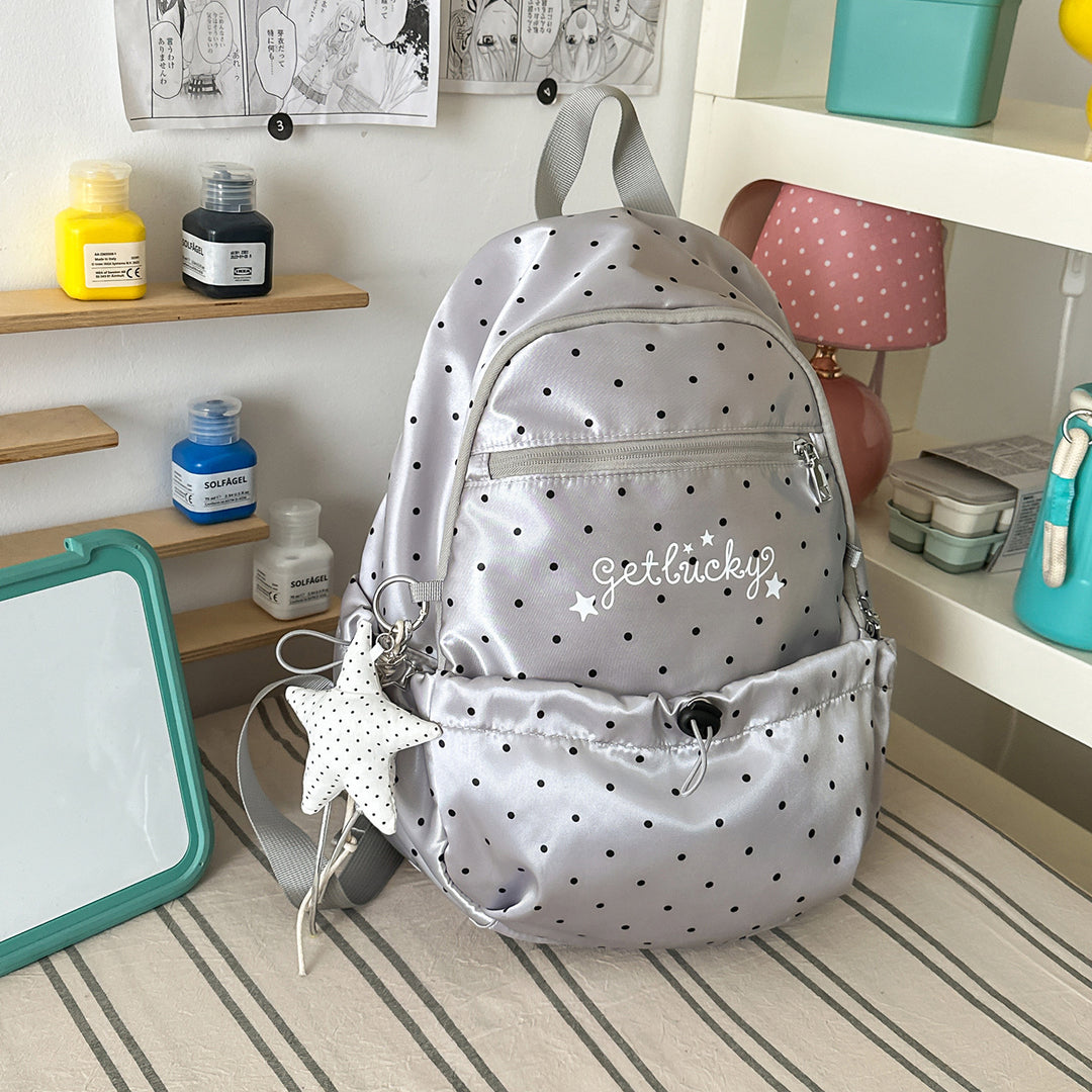 Lightweight Polka Dot Patterned Backpack Stornfield