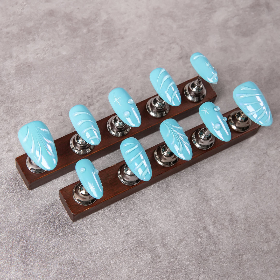 Artistic Press-On Nail Set with Unique Patterns