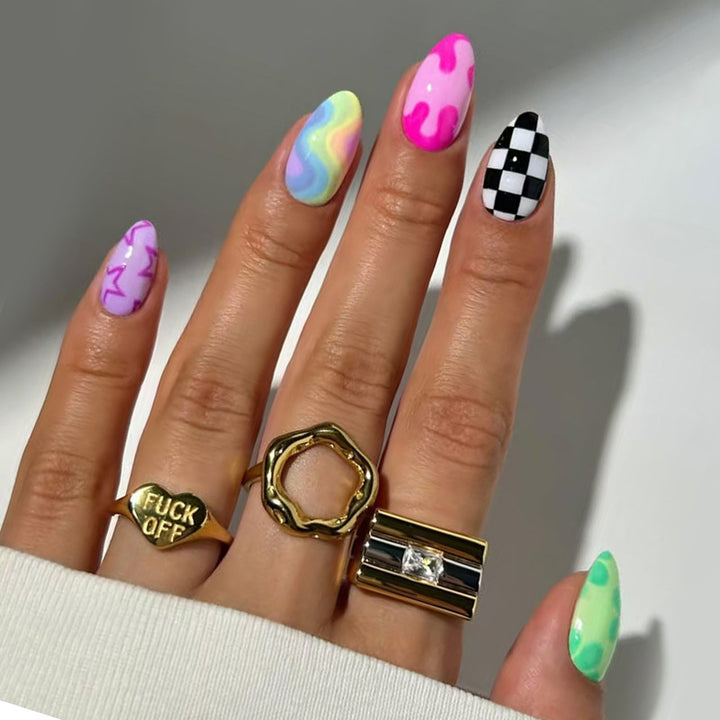 Artistic Abstract Press-On Nail Art Stornfield