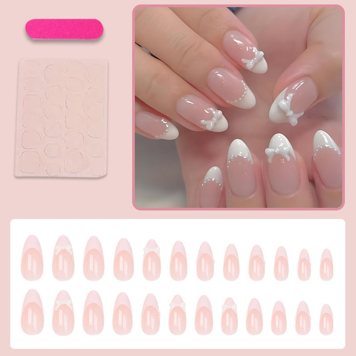 Artificial nail set with elegant bows and tips Stornfield