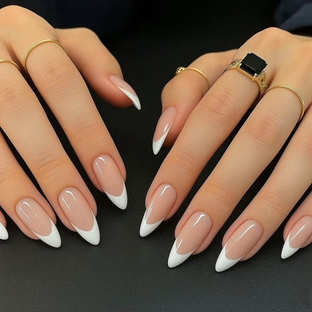 Elegant French Manicure Artificial Nails Stornfield