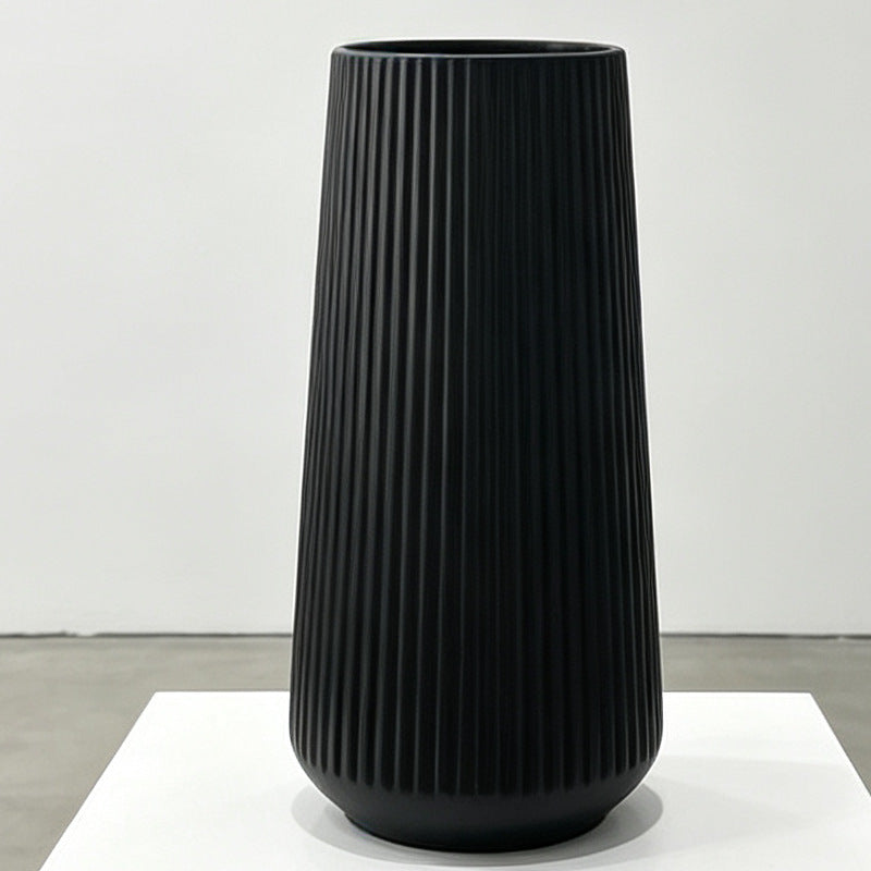 Modern Vertical Ribbed Ceramic Vase Stornfeild