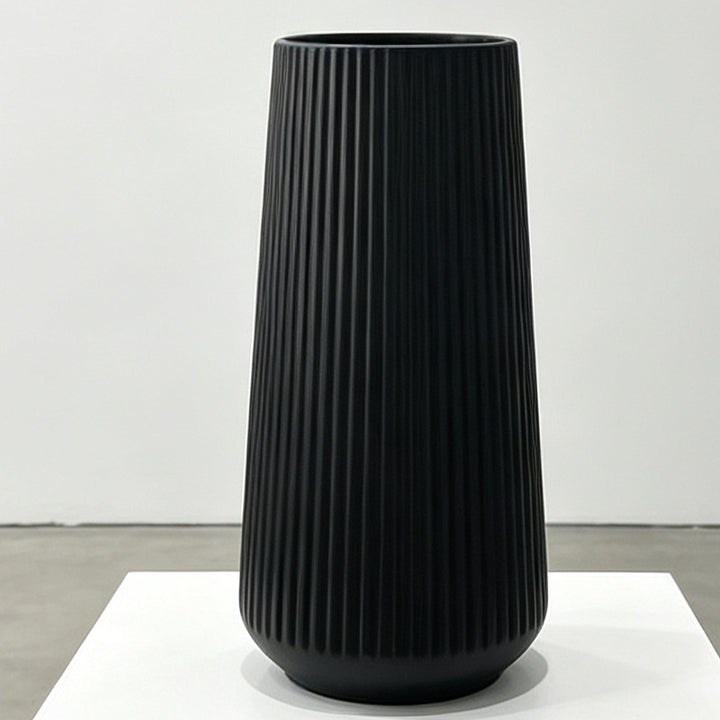 Modern Vertical Ribbed Ceramic Vase Stornfeild