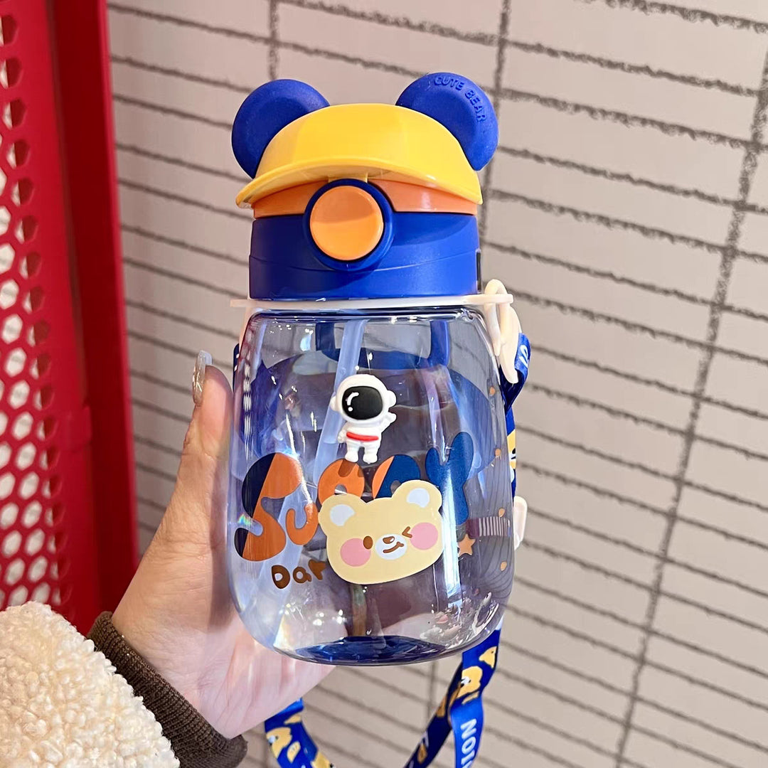Women Playful Children's Drinking Bottle with Integrated Straw Stornfield