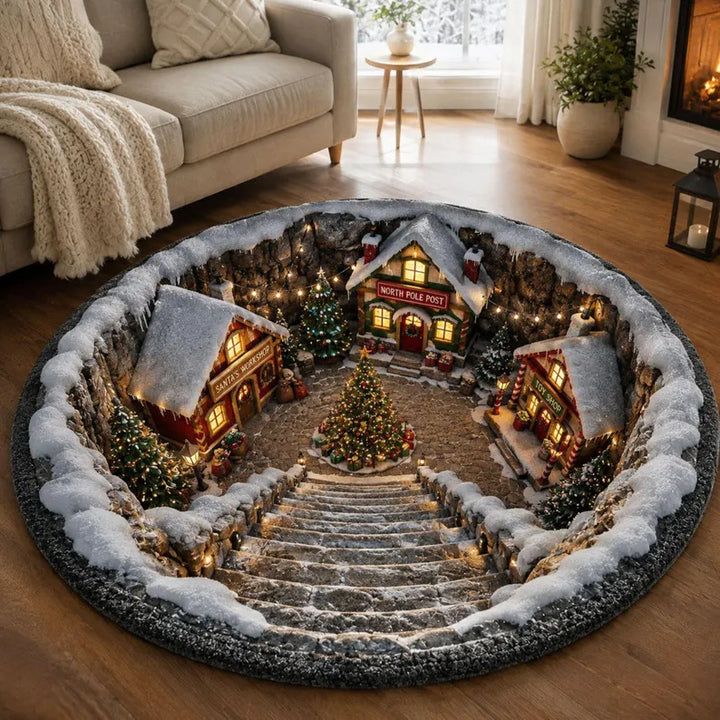 Christmas Village Carousel Area Rug