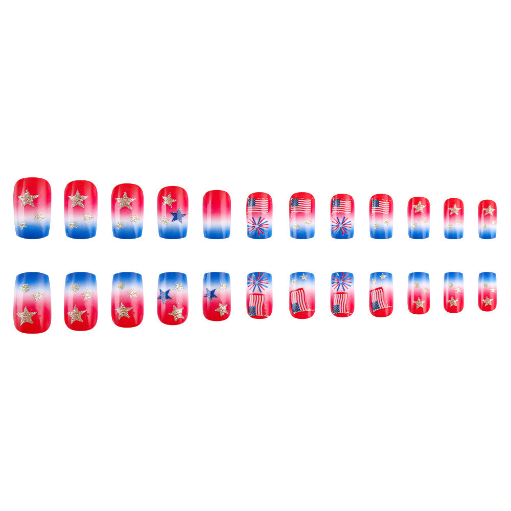 Themed Nail Art with Sparkling Stars and Stripes Stornfield