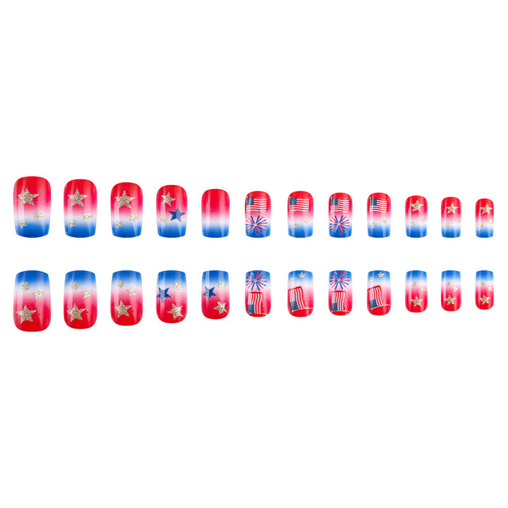 Themed Nail Art with Sparkling Stars and Stripes Stornfield