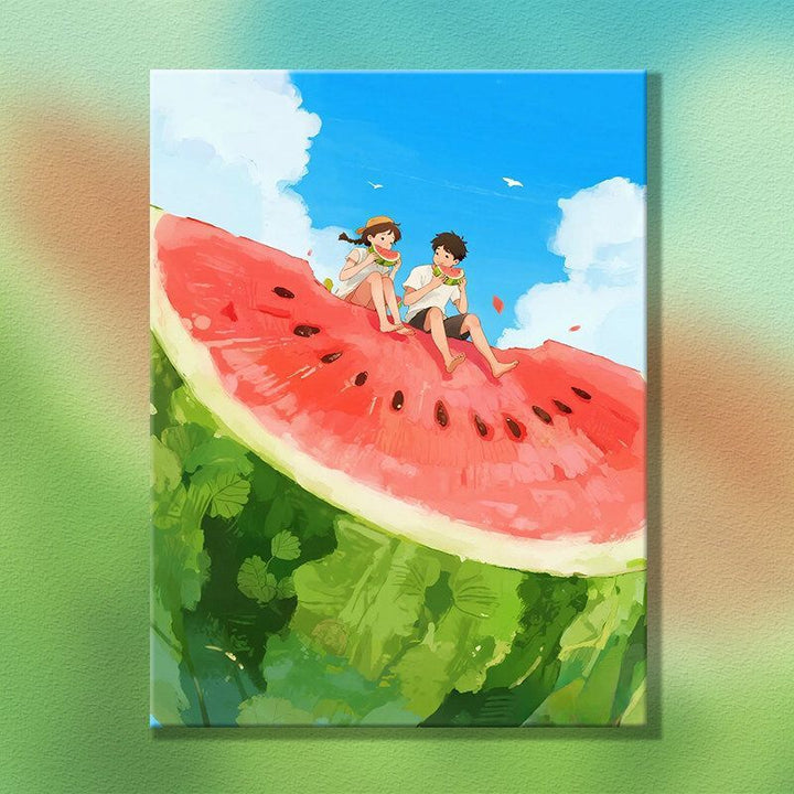 Whimsical Watermelon-Themed Canvas Artwork Stornfield