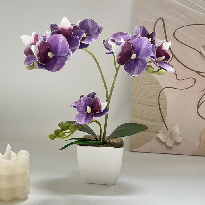Lifelike Orchid Plant Arrangement for Home Display