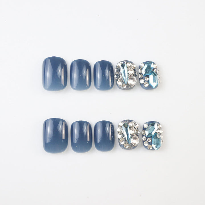 Glamorous Rhinestone-Embellished Press-On Nail Set Stornfield