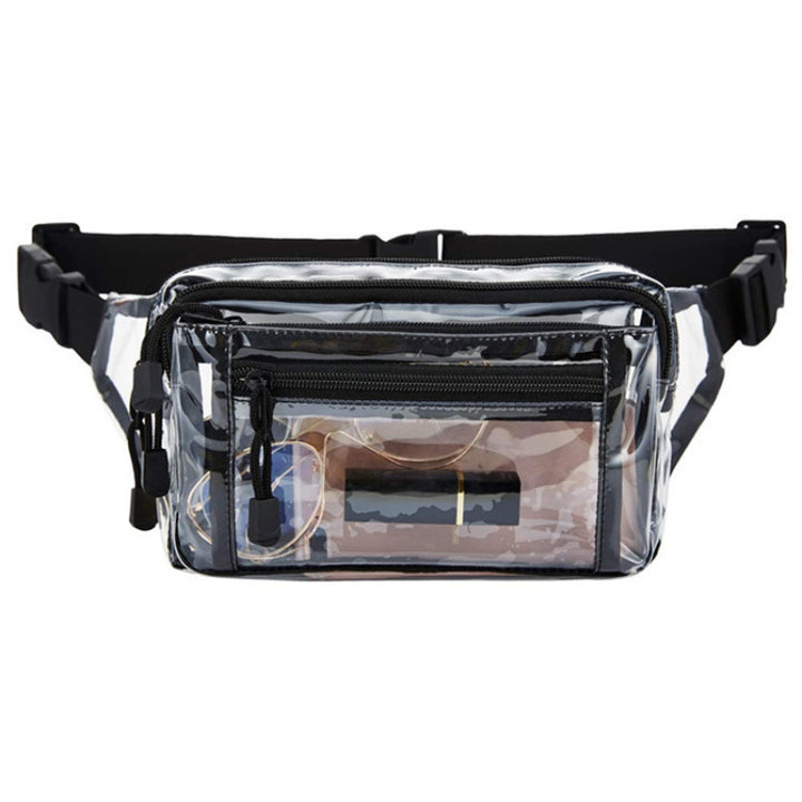 Transparent belt bag with multiple zippered compartments Stornfield