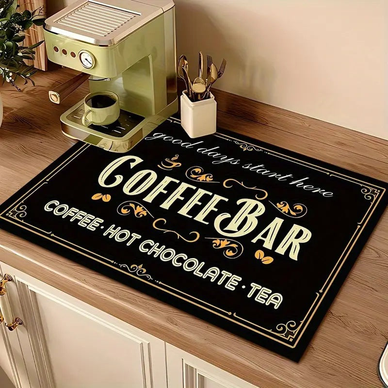 Coffee-Themed Kitchen Mat