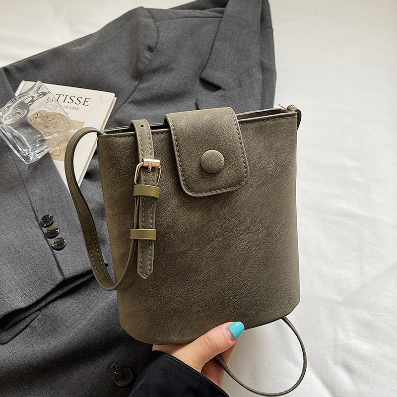 Compact Crossbody Bag with Cute Plush Charm